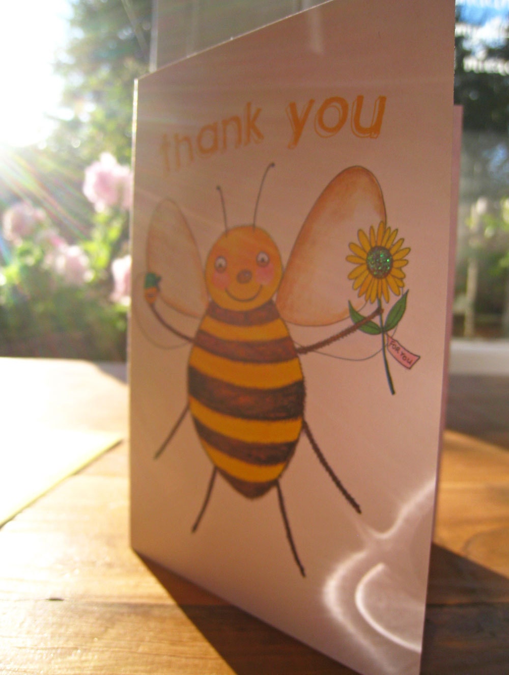 Thank You Bee Card - Made with Recycled Paper - Illustration by Giulia Mauri