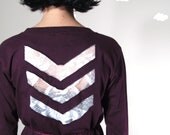 Cut-out cardigan lace cotton eco friendly burgundy medium PEEK A BOO CHEVRON