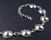Polka Dot Tin Can Bracelet- Brushed Silver