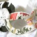 Millie - Floral Masquerade Ball Mask in Coral, Gold, and Green with Upcycled Elements