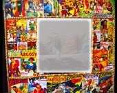 Comic Book Mirror Art comic book decoupage Pulp Fiction Wall Art colorful wall art vintage home decor pulp art retro housewares  2 ft x 2 ft