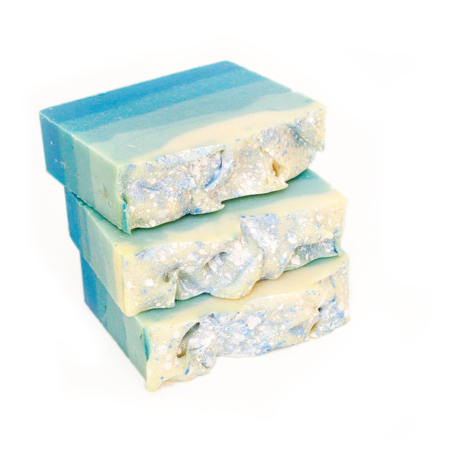 Snowflake Shea Butter Soap - Fresh Snow Handcrafted Cold Process Soap - amathia