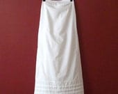 1890s Late Victorian, Early 20th C Petticoat with Tucks and Broderie Anglaise Trim - Custom Made to Order in Black or White Lawn