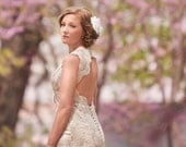 Keyhole Back Lace Wedding Dress Inspired by Scarlet by Monique Lhuillier