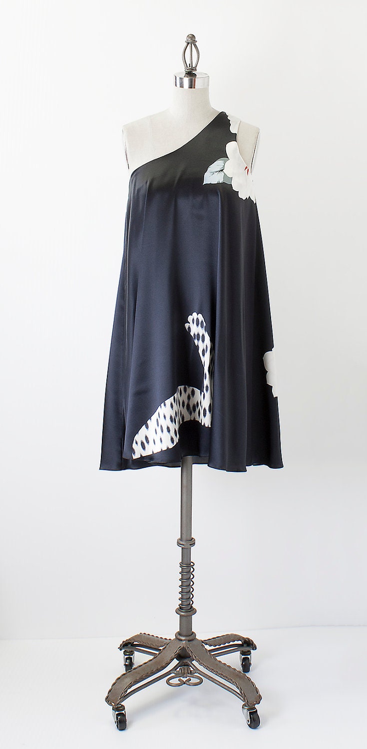 CLEARANCE SALE - One Shoulder Printed Silk Dress