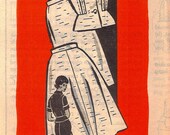 1960s FACTORY FOLDED Two-Piece Dress with Slim or Flared Skirt Sewing Pattern Anne Adams Printed Pattern 4707 Bust 39