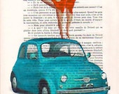 Original painting Acrylic paintings Illustration Original Prints Drawing Giclee Posters Mixed Media Art:  dancing on a fiat