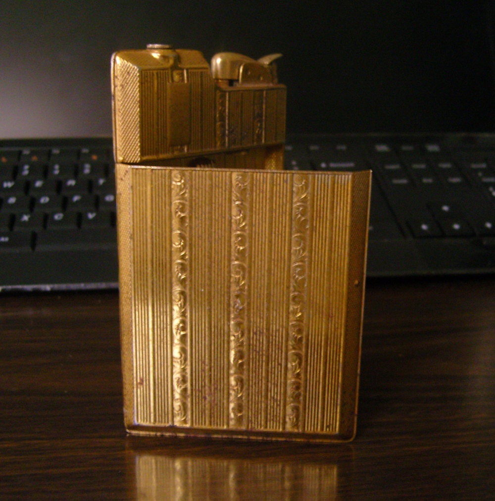 Vintage Evans Art Deco Cigarette Case with Lighter by fancifulanne