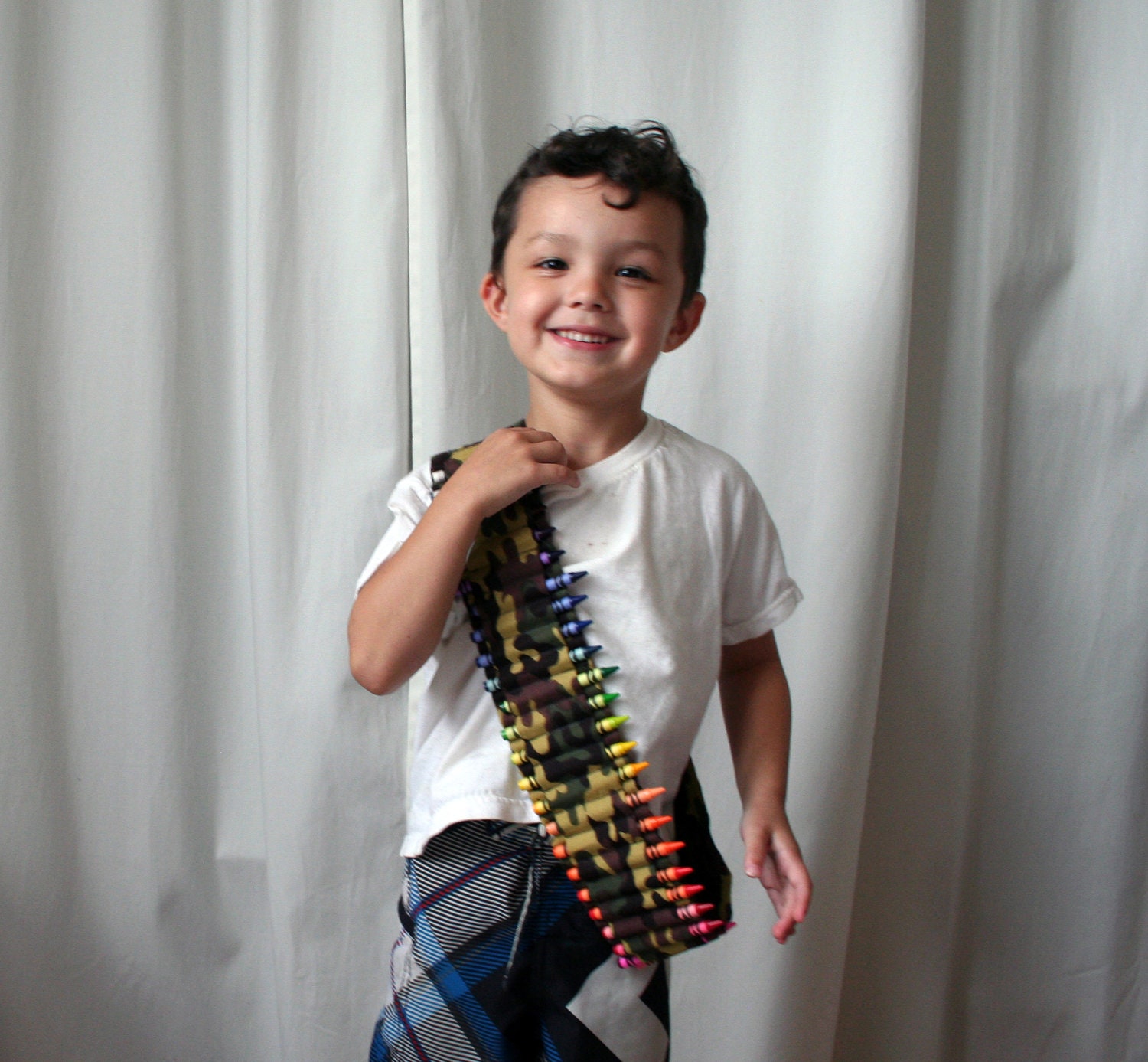 crayon ammo belt for kids -- camouflage