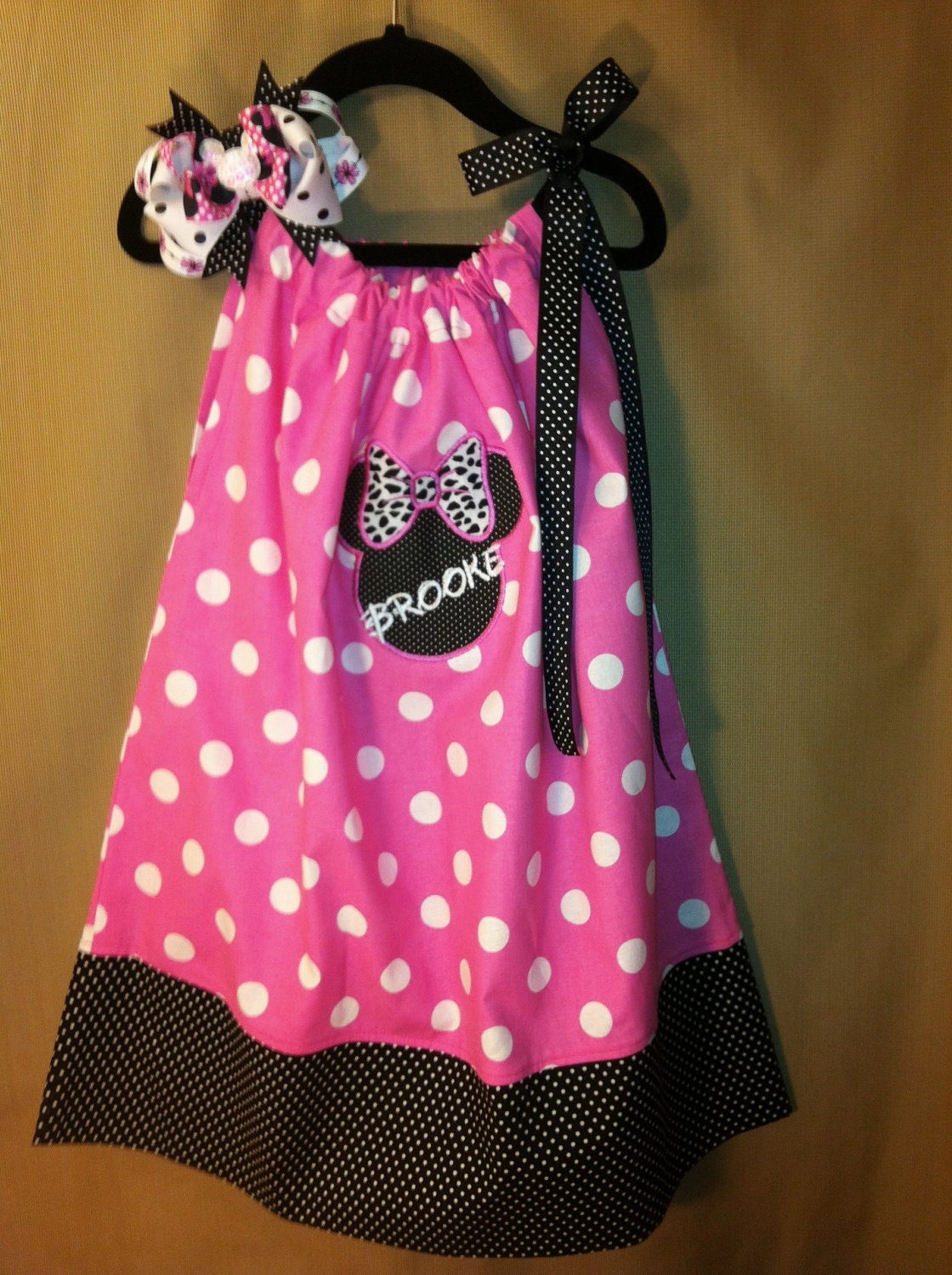 Minnie Mouse Style Polka Dot Pillowcase Dress in Sz 6mos to 10