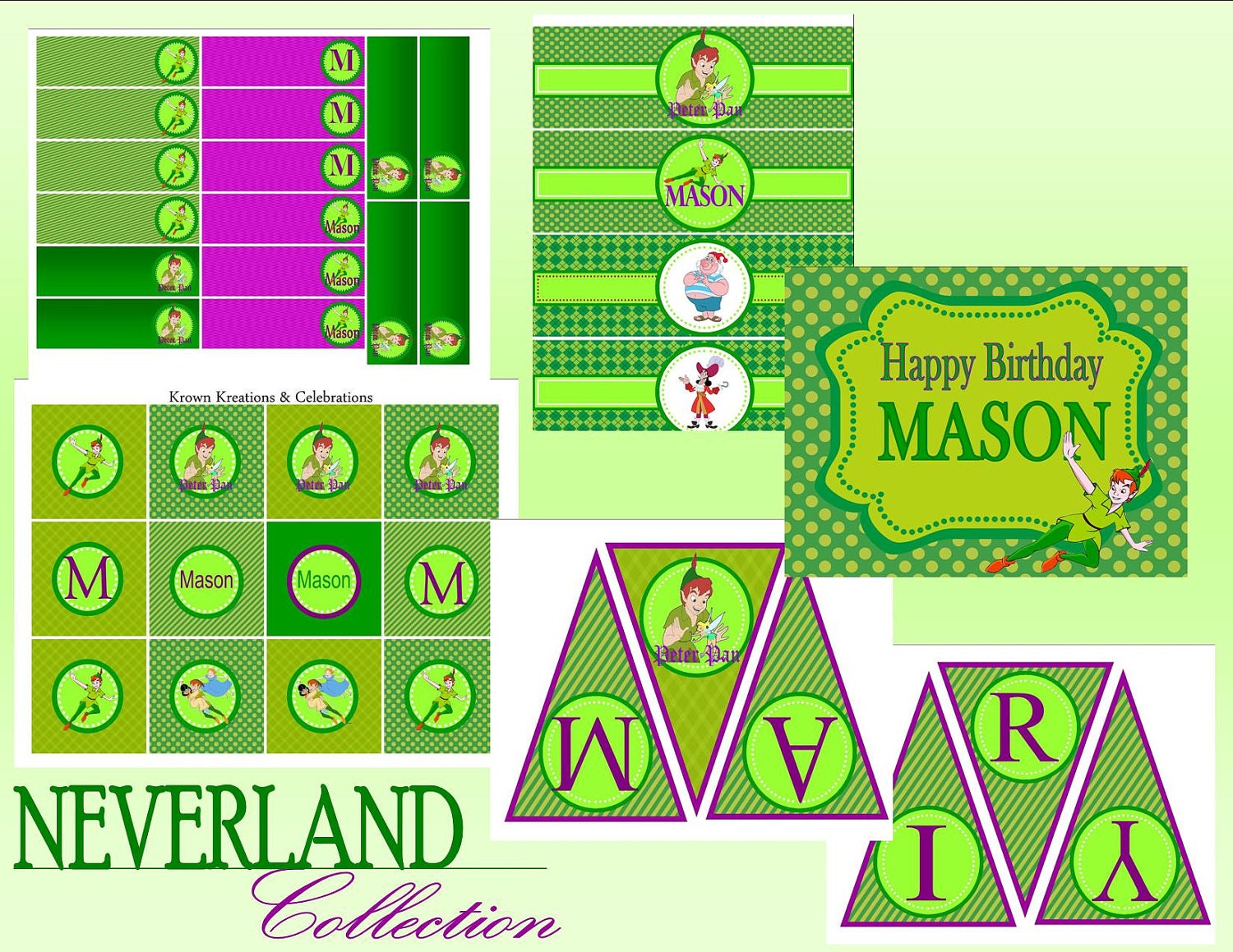 PETER PAN Inspired Party - Boys Birthday Party - Neverland Party - COMPLETE Package - Krown Kreations