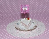 Strawberry Short Cake Photo Stand - Photo Stand- Business Card Holder- Deco Den- Greeding Card Holder- Kawaii