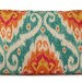 Iman Ubud Ikat Pillow Cover in Turquoise, Orange, Fuchsia - Lumbar Decorative Pillow - Throw Pillow - Accent Pillow - Custom Pillow
