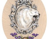 SALE Ragnarök white wolf skull Nordic pagan brutal metal painting