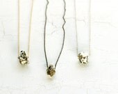 Druzy Necklace. Quartz and Pyrite Necklace / Raw Crystal Necklace. Minimalist Necklace. Druzy Jewelry / Druzy Pendant