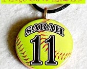 Personalized Softball Necklace Sports Pendant Great as Gifts or for Moms, Grandmas, Sisters