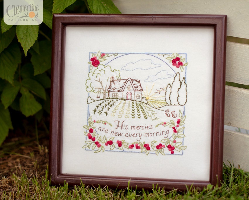 His Mercies Are New - Summer - 100% Cotton Embroidery Pattern