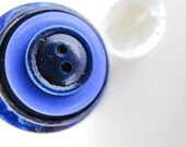 Original blue buttons and wooden cocktail ring, boho style, bohemian ring, hippie jewelry - Mixed media ring by Lespetitsbuttons on Etsy
