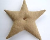 patriotic decoration, burlap star pillow, rustic home decor, woodland, country home decor, burlap pillow decor by whimsy sweet whimsy