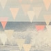 Geometric art surf print boho beach decor pastels pink yellow - Surf's up (small)
