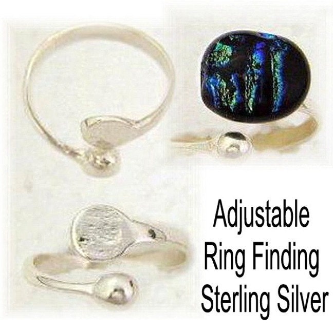 Sterling Silver Ring Blanks Adjustable, Cabochons Ring Finding 925 ...