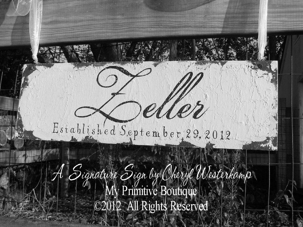 Vintage FAMILY NAME SIGN, Shabby Chic Wedding Sign, Vintage Wedding Sign, Romantic Weddings, Established Sign