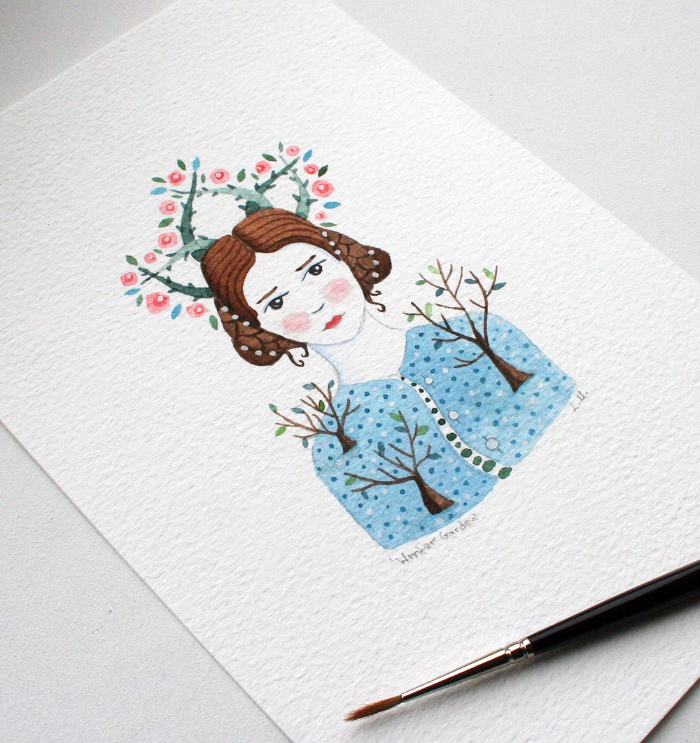 The Winter Garden  - Original Watercolor Painting