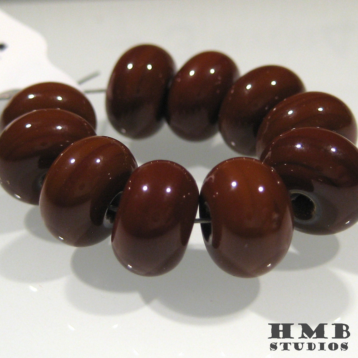 Small Glass Spacer Beads - Shiny Medium Brown