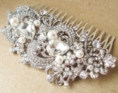 Vintage Style Bridal Hair Comb, Victorian Art Deco Rhinestone Wedding Hair Comb, Wedding Bridal Hair Accessories, Bridal Comb, CLARICE