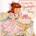 Vintage Hallmark 1950s To A Sweet Little Granddaughter On Her Birthday Greetings Card (B2)