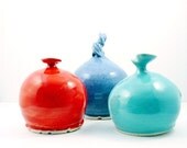 Salt holder -  ceramic  French Salt Pig - Cellar or Keeper with spoon - your choice of colors