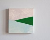 Seaside // 6 x 6 original painting / abstract landscape / soft / pastel