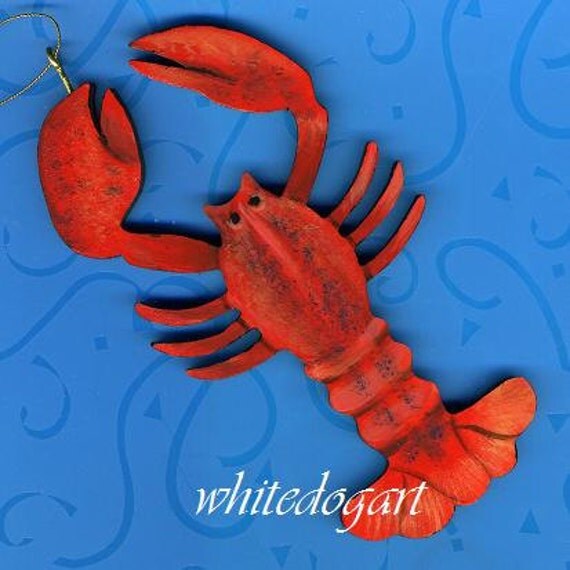 handpainted lobster christmas ornament by whitedogart on etsy handpainted lobster christmas ornament by whitedogart on etsy
