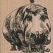 Rubber stamp Hippo With Party Hat wood Mounted  scrapbooking supplies number 1454