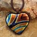 Fused Glass Heart Pendant, Dichroic Fused Glass Hand Etched Pendant, - Southwest Heart