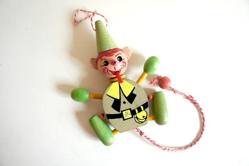 Austrian Leprechaun pull toy ornament