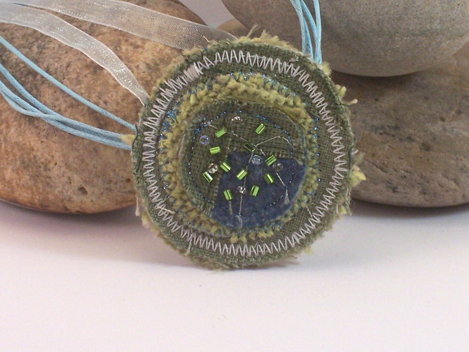 Textile art necklace - EK02