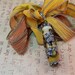 Silk Ribbon and Lampwork Glass Floral Pendant with Sterling Silver - Dusk - M37