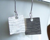 Etsy, Hammered Earrings, Silver Filled Square Earrings,  Square Earrings, Metalwork Earrings, Jewelry