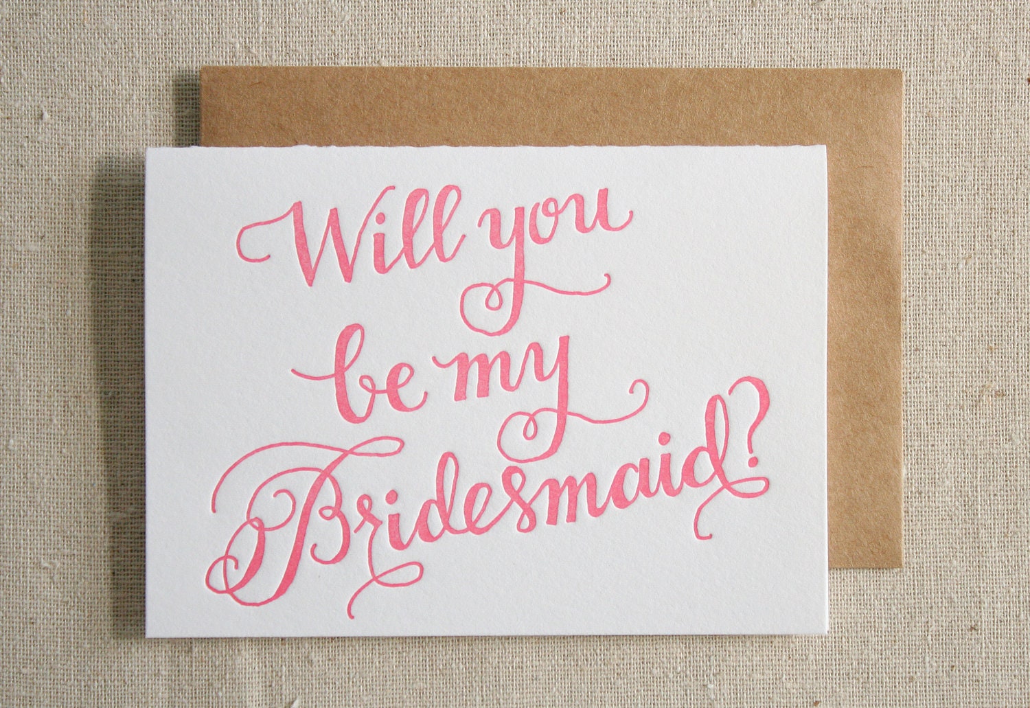 Bridesmaid Letterpress Card