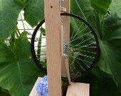 Modern, Double Treadle, Solid Red Oak spinning  wheel - Bellus