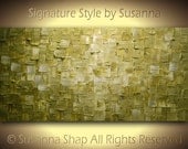 Abstract Art Original Olive Green Abstract Painting on Canvas Textured Palette Knife Modern Painting 48x24 by Susanna