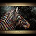 Original Zebra Painting Large abstract contemporary metallic multicolor black palette knife impasto fine art by Susanna 36x24