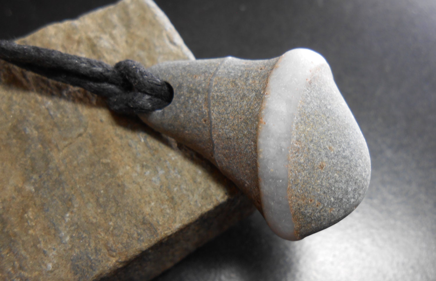 Beach Stone Jewelry - Simple Stone Necklace - Little Guy