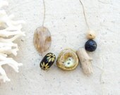 Coral, Ceramic, Driftwood Necklace - Earthbound