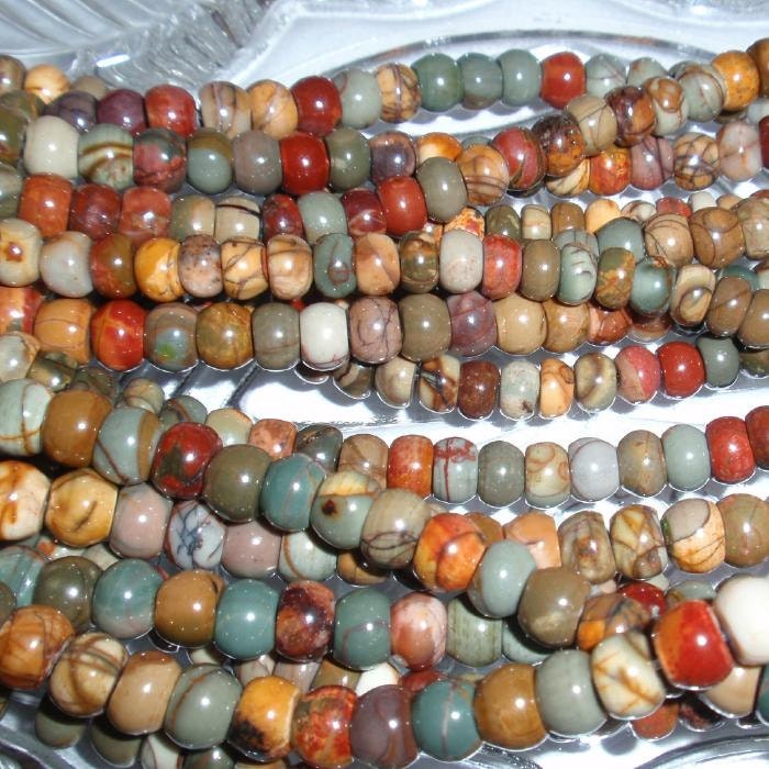 Red Cherry Creek Jasper Rondelle Gemstone FULL Bead Strand