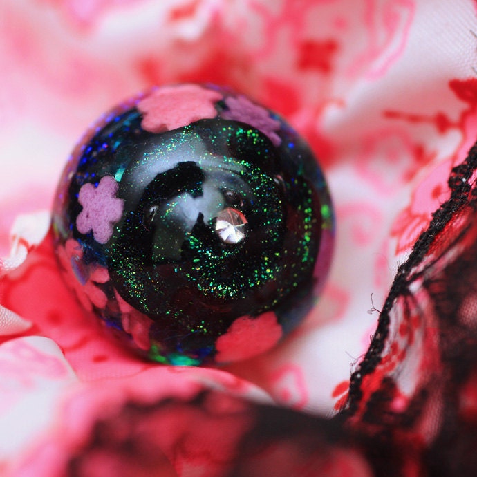 Midnight Rose - Resin Flower Ring