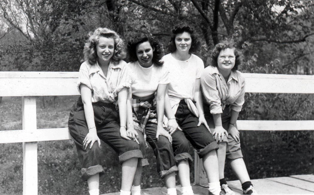 Vintage Photo BLue Jeans and Bobby Sox Girl Gang