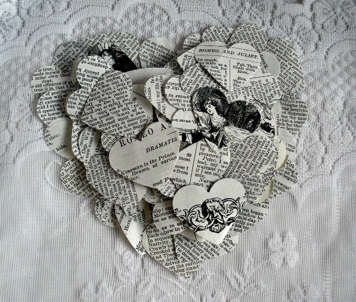 Romantic Confetti Hearts Shakespeare Romeo Juliet Sonnets