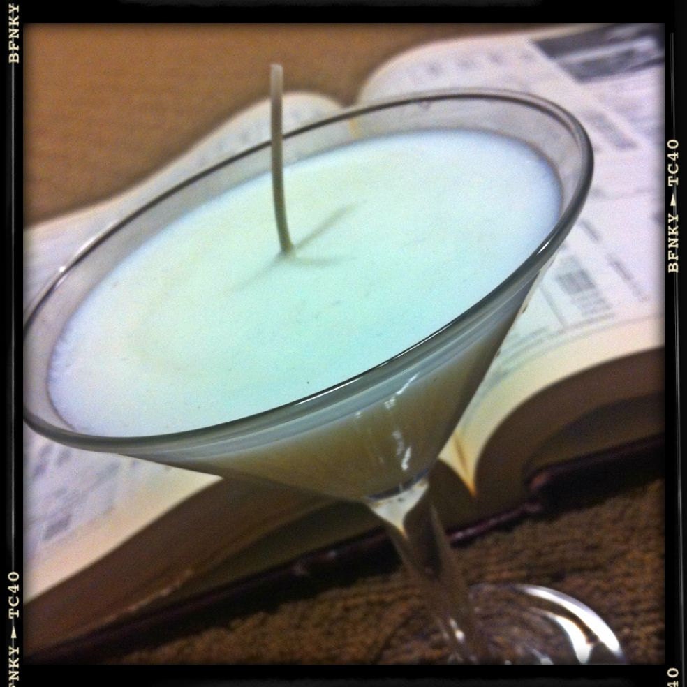 Clean and Simple Lily of the Valley Soy Candle in Martini Glass